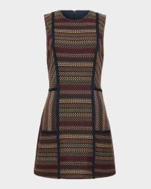 Ramy Brook Jeanette Seamed Crosshatch Mini Dress at Neiman Marcus