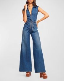 Ramy Brook Jemma Wide-Leg Denim Jumpsuit at Neiman Marcus