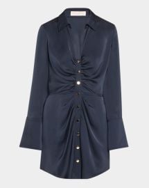 Ramy Brook Katelyn Satin Mini Shirtdress at Neiman Marcus