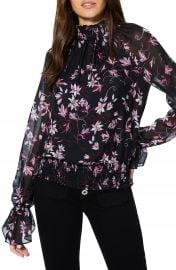 Ramy Brook Keisha Floral Print Smocked Silk Blouse   Nordstrom at Nordstrom