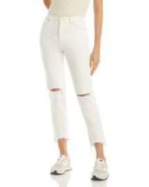 Ramy Brook Langley High Rise Ripped Ankle Jeans in White Shark Bite Bloomingdales at Bloomingdales