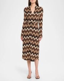 Ramy Brook Lydia Wavy Stripe Long Sleeve Sweater Shirtdress at Neiman Marcus