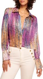 Ramy Brook Mandy Dot Print Crop Button Up Shirt at Nordstrom Rack