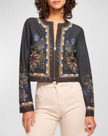 Ramy Brook Mav Floral Embroidered Jacket at Neiman Marcus