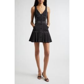 Ramy Brook Olana Topstitch Detail Cotton Blend Minidress at Nordstrom