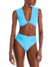 Ramy Brook Oliwia Bikini Top Ivo Pleated High Rise Bikini Bottom Bloomingdales at Bloomingdales