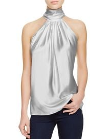 Ramy Brook Paige Tie Neck Silk Top Silver at Bloomingdales