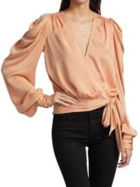 Ramy Brook Pauline Wrap-Front Blouse on SALE at Saks Off 5th