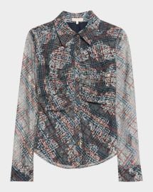 Ramy Brook Plaid Hamilton Button Front Blouse at Neiman Marcus