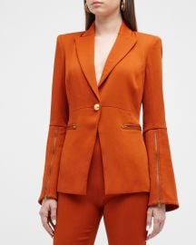 Ramy Brook Rachel Single-Breasted Zip Blazer at Neiman Marcus