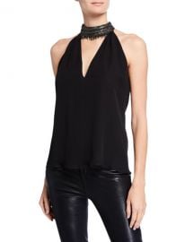 Ramy Brook Raelyn Embellished Halter Top at Neiman Marcus