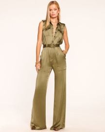 Ramy Brook Rayna Belted Wide Leg Satin Jumpsuit at Ramy Brook