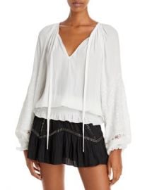 Ramy Brook Romy Embroidered Peasant Top Women - Bloomingdale s at Bloomingdales