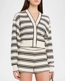 Ramy Brook Romy Striped Crochet Cardigan at Neiman Marcus