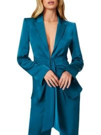 Ramy Brook Ronny Gathered Waist Satin Blazer on SALE at Saks Off 5th