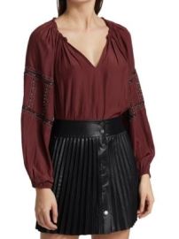 Ramy Brook Sally Beaded Blouse on SALE at Saks Off 5th