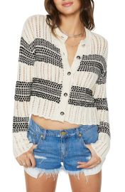 Ramy Brook Sarah Stripe Chunky Crop Cardigan at Nordstrom