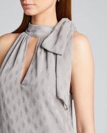 Ramy Brook Sasha Clip Diamond Tie-Neck Top - at Bergdorf Goodman