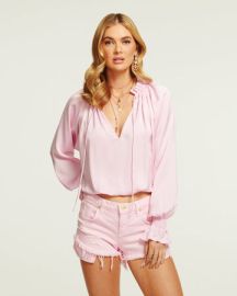 Ramy Brook Satin Bethany Top in Pink Opal at Ramy Brook