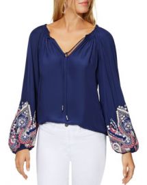 WornOnTV: Shauna’s blue blouse with embellished sleeves on The Young ...