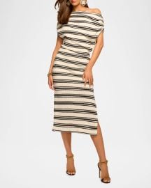 Ramy Brook Striped Chet Midi Dress at Neiman Marcus