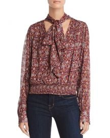 Ramy Brook Tie Neck Paisley Silk Top at Bloomingdales