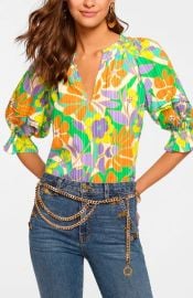 Ramy Brook Trixie Puff Sleeve Top in Retro Garden at Nordstrom Rack at Nordstrom Rack