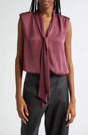 Ramy Brook Winnet Tie Neck Satin Sleeveless Top at Nordstrom