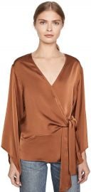 Ramy Brook Women s Cassandra Satin Wrap Top at Amazon