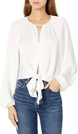 Ramy Brook Women39s Adley Satin Keyhole Long Sleeve Top at  Womens Clothing store at Amazon