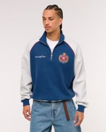 Random Golf Club Graphic Half Zip Sweatshirt at Abercrombie & Fitch