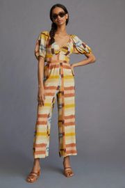 Ranna Gill Tie Back Jumpsuit in Yellow Motif at Anthropologie