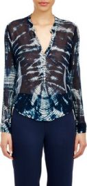 Raquel Allegra Chiffon Henley Blouse at Barneys