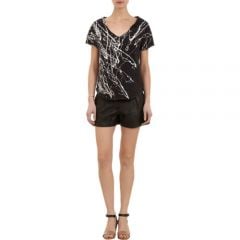 Raquel Allegra Paint-splattered Short-sleeve Sweatshirt at Barneys