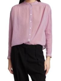 Raquel Allegra Shirred Button-Up Blouse on SALE at Saks Off 5th