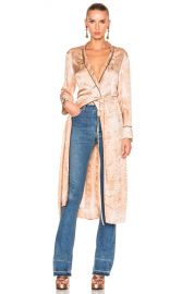 Raquel Allegra Silk Damask Robe Dress in Desert Wash   FWRD at Forward