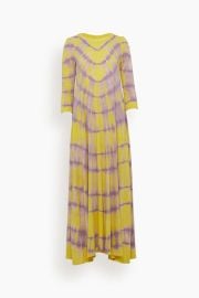 Raquel Allegra Tie Dye Drama Maxi Dress in Acid Light Hampden Clothing at Hampden Clothing