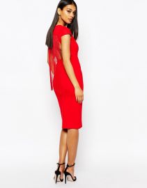 Rare  Rare London Bodycon Dress With Fringe Back at Asos