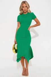 Rare Catch Ribbed Midi Dress - Kelly Green Fashion Nova at Fashion Nova