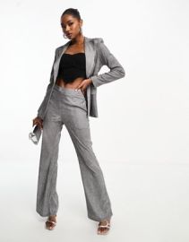 Rare London glitter tailored pants in silver - part of a set at ASOS