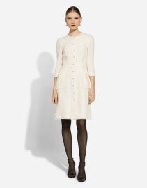 Raschel tweed A-line dress in White for for Women DolceampGabbana US at Dolce & Gabbana