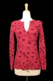 Raspberry floral henley at Splendid