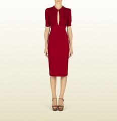 Raspberry open front dress at Gucci