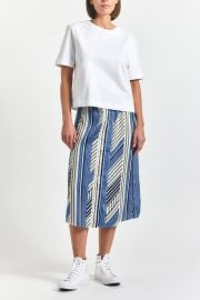 Ravenna Button Front Skirt - NavyEcruUltramarineWhite Derek Lam at Derek Lam