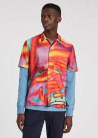 Raves Waves Short Sleeve Shirt by Paul Smith worn by Matt Rogers on The View at Paul Smith