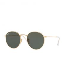 Ray-Ban Monochromatic Round Metal Sunglasses  Green Pattern at Neiman Marcus