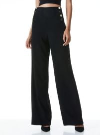 Ray Button Front Pant In Black  Alice And Olivia at Alice + Olivia