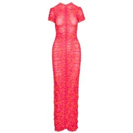 Raye Ruched Maxi Mesh Dress at Wolf & Badger