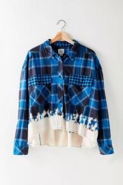 Rayne Flannel Boxy Cropped Button-Down Shirt at Urban Outfitters