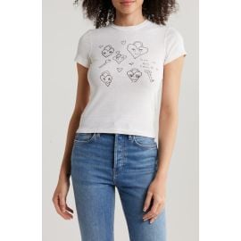 Re/Done \'90s Hearts Cotton Baby Tee at Nordstrom